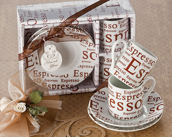 Love Espress Porcelain Espresso Cup Set & Favor (Set of 2) FINAL SALE - ArtisanoDesigns