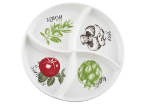 "Four Seasons" Serving / Dipping Platter WHITE